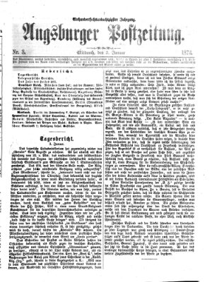 Augsburger Postzeitung Mittwoch 3. Januar 1872
