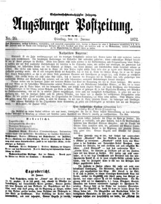 Augsburger Postzeitung Dienstag 23. Januar 1872