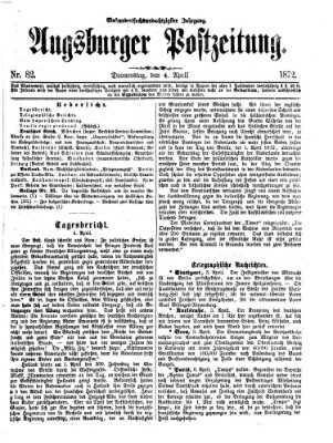 Augsburger Postzeitung Donnerstag 4. April 1872