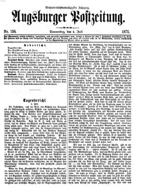 Augsburger Postzeitung Donnerstag 4. Juli 1872