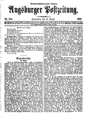 Augsburger Postzeitung Donnerstag 29. August 1872