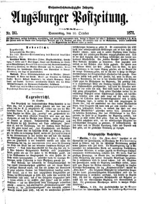 Augsburger Postzeitung Donnerstag 10. Oktober 1872
