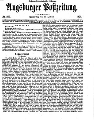 Augsburger Postzeitung Donnerstag 31. Oktober 1872
