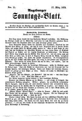 Augsburger Sonntagsblatt (Augsburger Postzeitung) Sonntag 17. März 1872