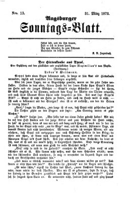 Augsburger Sonntagsblatt (Augsburger Postzeitung) Sonntag 31. März 1872