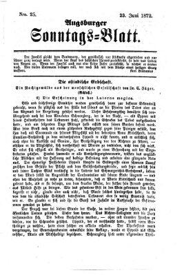 Augsburger Sonntagsblatt (Augsburger Postzeitung) Sonntag 23. Juni 1872