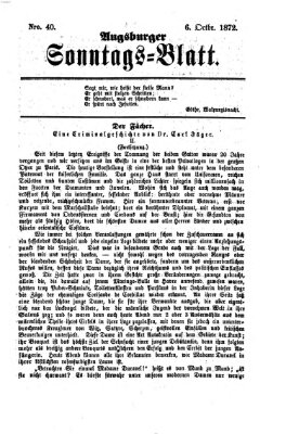 Augsburger Sonntagsblatt (Augsburger Postzeitung) Sonntag 6. Oktober 1872