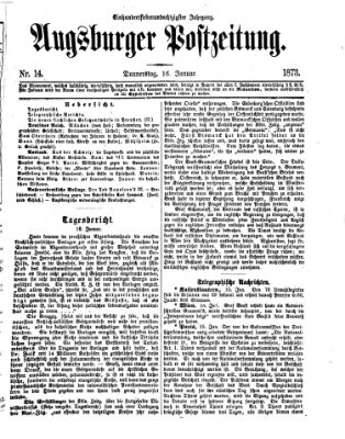 Augsburger Postzeitung Donnerstag 16. Januar 1873