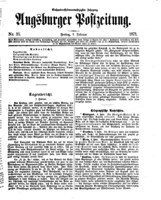 Augsburger Postzeitung Freitag 7. Februar 1873