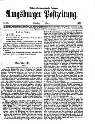 Augsburger Postzeitung Dienstag 11. März 1873