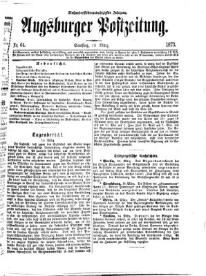 Augsburger Postzeitung Samstag 15. März 1873