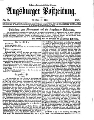 Augsburger Postzeitung Dienstag 18. März 1873