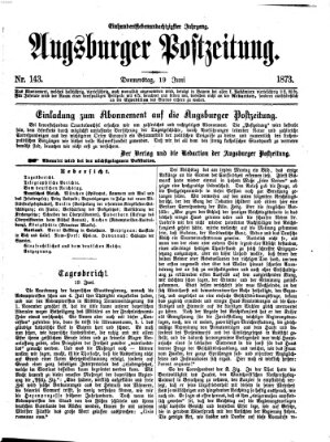 Augsburger Postzeitung Donnerstag 19. Juni 1873