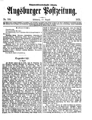 Augsburger Postzeitung Mittwoch 13. August 1873