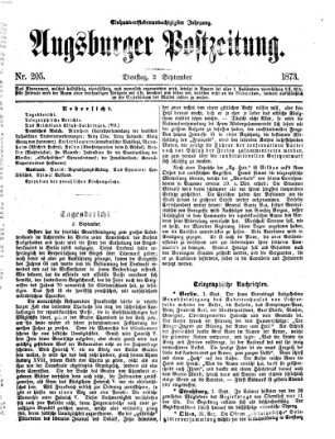Augsburger Postzeitung Dienstag 2. September 1873