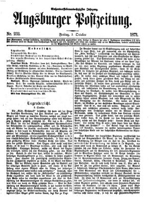 Augsburger Postzeitung Freitag 3. Oktober 1873