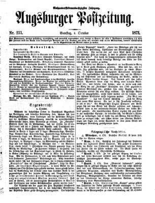 Augsburger Postzeitung Samstag 4. Oktober 1873