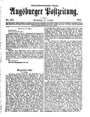 Augsburger Postzeitung Donnerstag 16. Oktober 1873