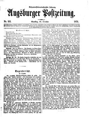 Augsburger Postzeitung Samstag 25. Oktober 1873