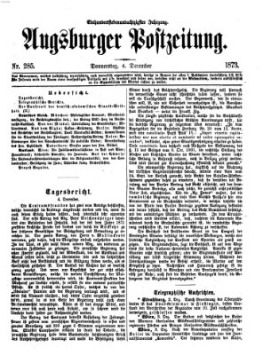 Augsburger Postzeitung Donnerstag 4. Dezember 1873