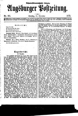 Augsburger Postzeitung Dienstag 23. Dezember 1873