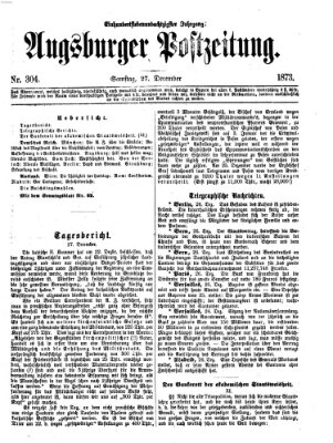 Augsburger Postzeitung Samstag 27. Dezember 1873
