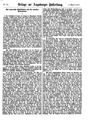 Augsburger Postzeitung Donnerstag 4. April 1872
