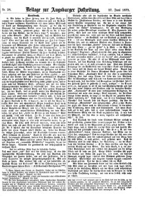 Augsburger Postzeitung Donnerstag 27. Juni 1872
