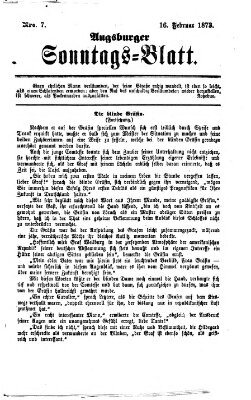 Augsburger Sonntagsblatt (Augsburger Postzeitung) Sonntag 16. Februar 1873