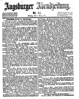 Augsburger Abendzeitung Montag 6. März 1871