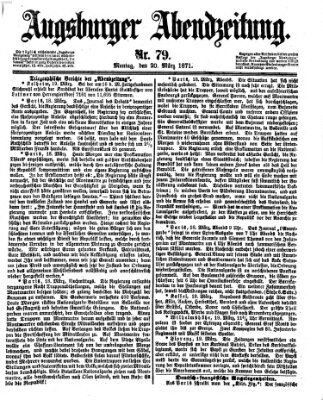Augsburger Abendzeitung Montag 20. März 1871