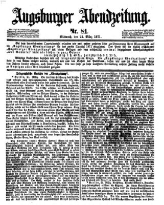 Augsburger Abendzeitung Mittwoch 22. März 1871