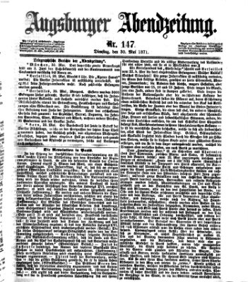 Augsburger Abendzeitung Dienstag 30. Mai 1871