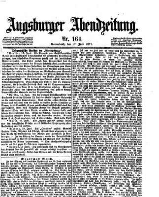 Augsburger Abendzeitung Samstag 17. Juni 1871