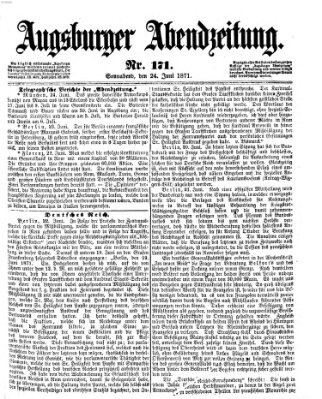 Augsburger Abendzeitung Samstag 24. Juni 1871