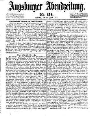 Augsburger Abendzeitung Dienstag 27. Juni 1871