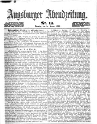 Augsburger Abendzeitung Sonntag 14. Januar 1872