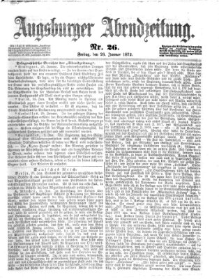 Augsburger Abendzeitung Freitag 26. Januar 1872
