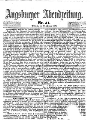 Augsburger Abendzeitung Mittwoch 31. Januar 1872