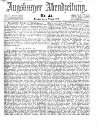 Augsburger Abendzeitung Sonntag 4. Februar 1872