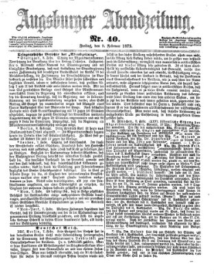 Augsburger Abendzeitung Freitag 9. Februar 1872