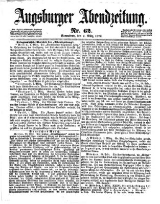 Augsburger Abendzeitung Samstag 2. März 1872