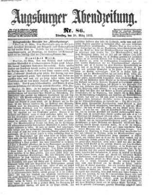 Augsburger Abendzeitung Dienstag 26. März 1872