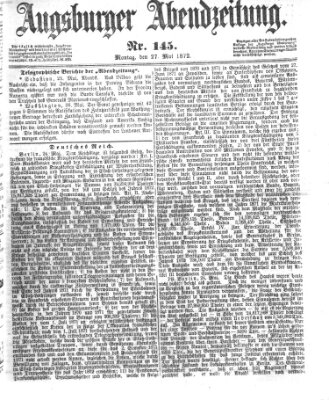Augsburger Abendzeitung Montag 27. Mai 1872