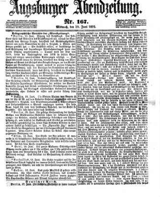 Augsburger Abendzeitung Mittwoch 19. Juni 1872