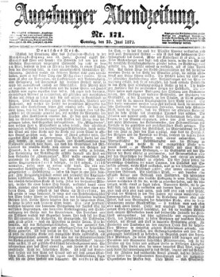 Augsburger Abendzeitung Sonntag 23. Juni 1872