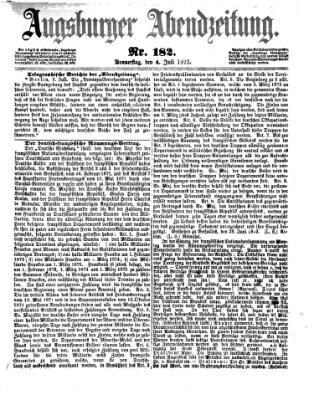 Augsburger Abendzeitung Donnerstag 4. Juli 1872