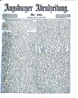 Augsburger Abendzeitung Sonntag 14. Juli 1872