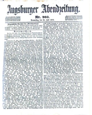 Augsburger Abendzeitung Donnerstag 25. Juli 1872