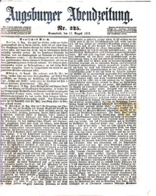 Augsburger Abendzeitung Samstag 17. August 1872